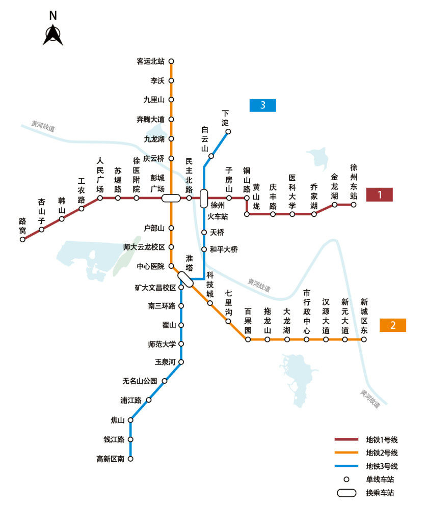 徐州地铁运营与在建线路图 徐州城市轨道交通公司供图