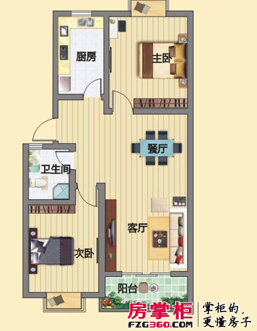 西城明珠二期户型图B1户型 2室2厅1卫 87.66㎡ 2室2厅1卫1厨