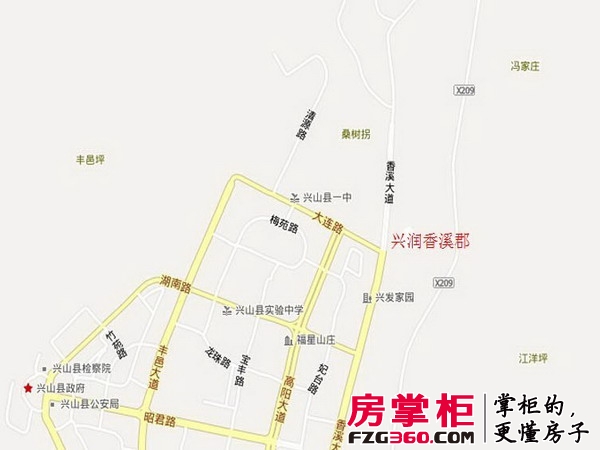 兴润香溪郡交通图电子地图
