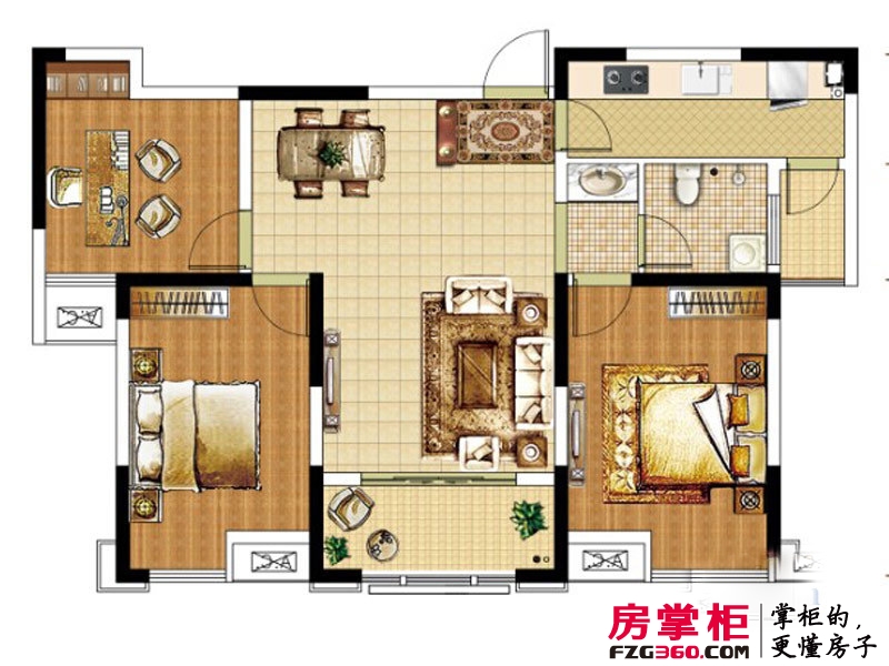 怡馨华庭户型图A2户型 3室2厅1卫1厨