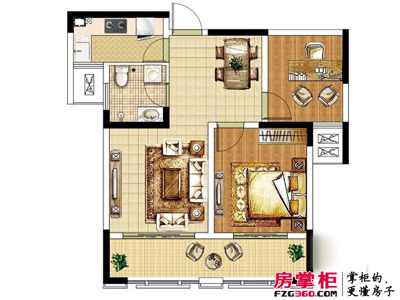 怡馨华庭户型图B2户型 2室2厅1卫1厨