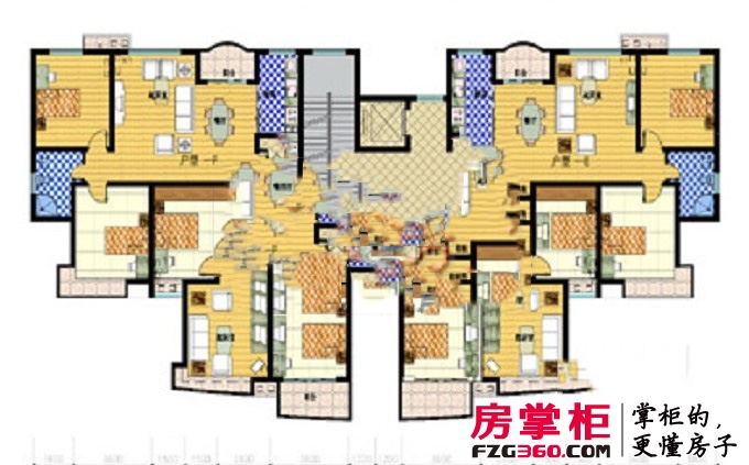 华海现代城户型图C户型图 2室2厅1卫1厨