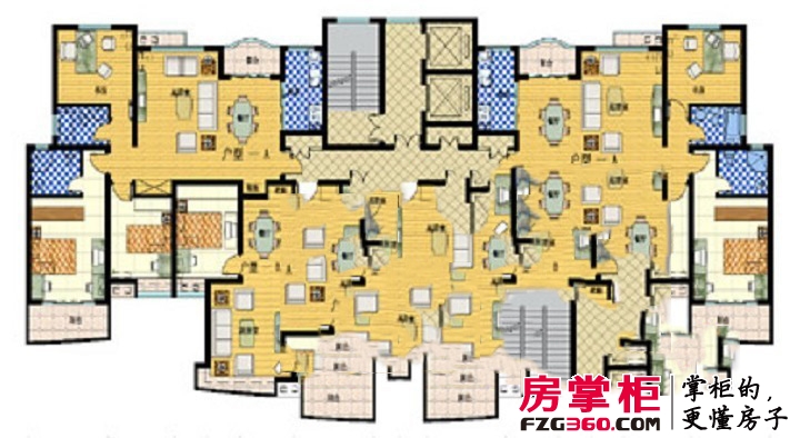 华海现代城户型图A户型 3室2厅2卫1厨