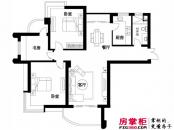 华府名都户型图B-1户型 3室2厅1卫1厨