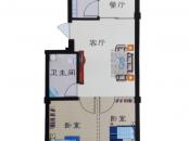 仁隆花园户型图72.16㎡户型 2室2厅1卫1厨