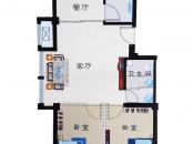 仁隆花园户型图84㎡户型 2室2厅1卫1厨