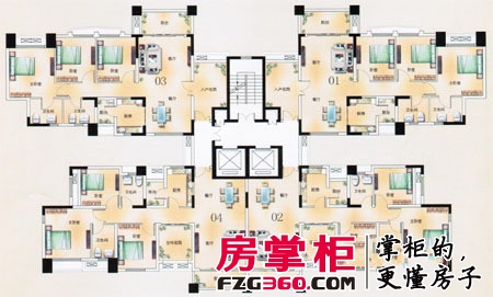 凯旋豪庭户型图T4栋2至17层平面图 3室2厅2卫1厨