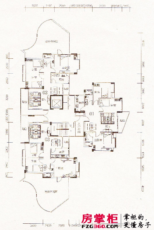 阜丰豪庭户型图11栋三至十层（标准层）