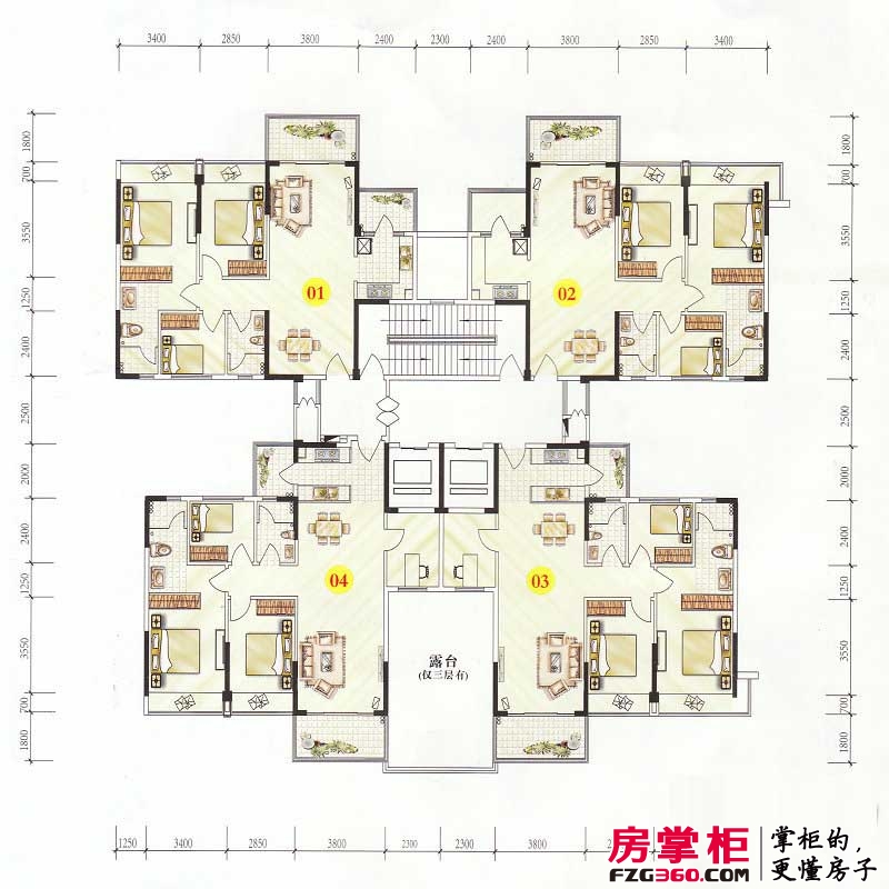 誉港湾花园户型图1、3、4、5、6、7栋3-23层