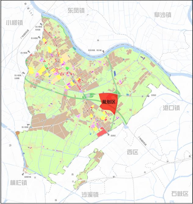 本次规划区(ds1002单元)位于中山市东升镇东南部,西至裕隆路,南至东部