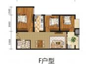 东方骏景户型图1号楼F户型 3室2厅1卫1厨