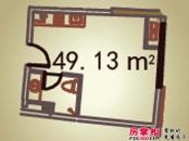 逸泉国贸户型图7-18层c2户型 1室1厅1卫1厨