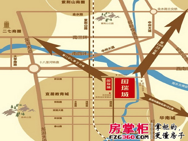 郑州国瑞城交通图区位图
